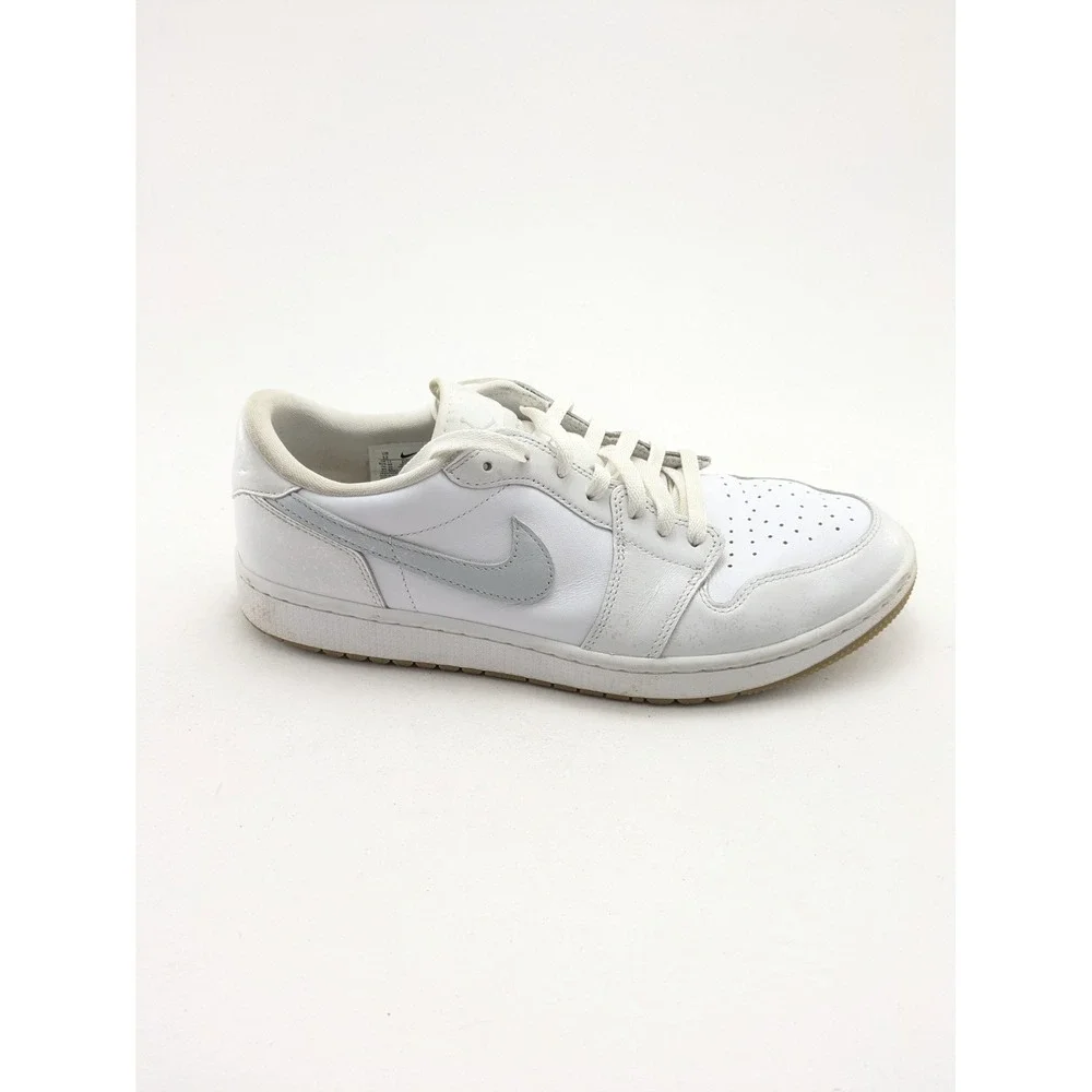 Mens Air Jordan 1 Low White Gum Platinum White Leather Shoes DD9315-111 Size 12